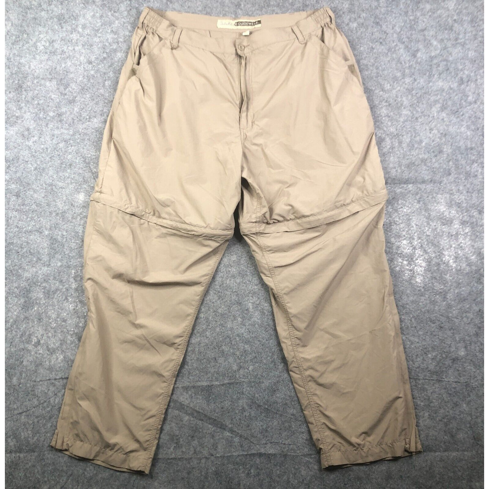 Cabelas Pants Men's Sz 2XL Beige Guidewear GXII Nylon Convertible Hiking UPF 40